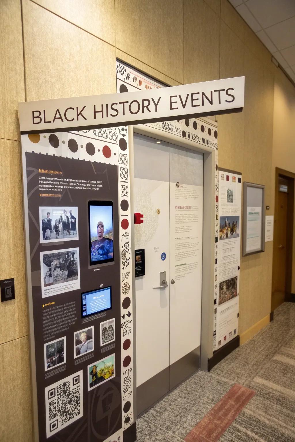 An interactive timeline door celebrating pivotal moments in Black history.