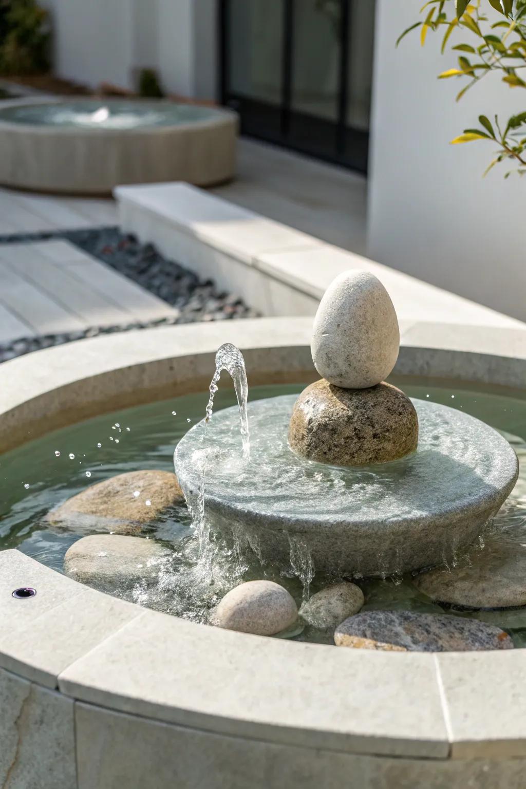 Simplicity and style meet in this modern fountain design.