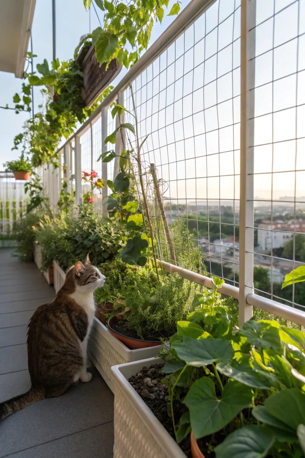 Plants transform your catio into a serene green retreat.