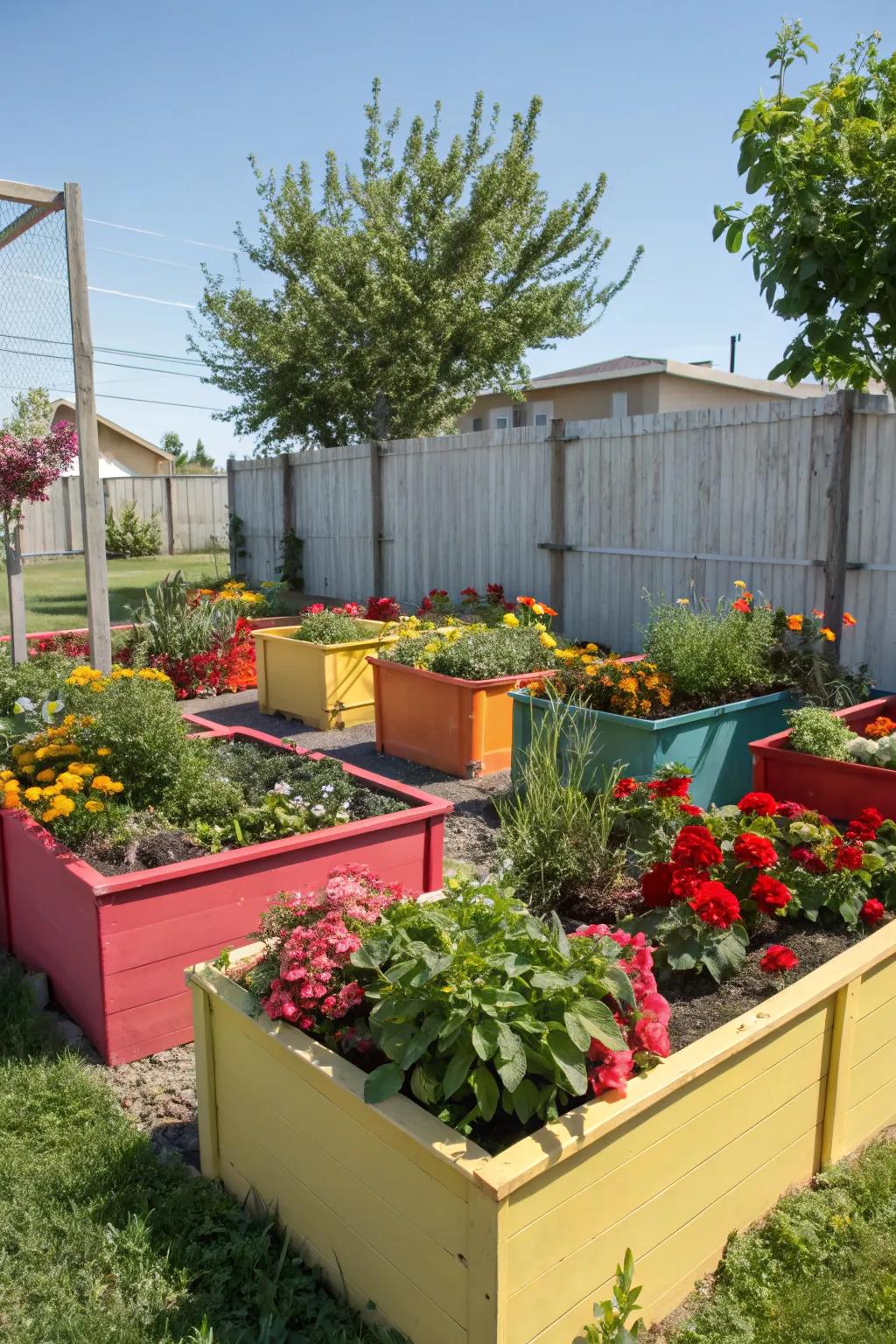 Potted gardens add color and fragrance to any space.