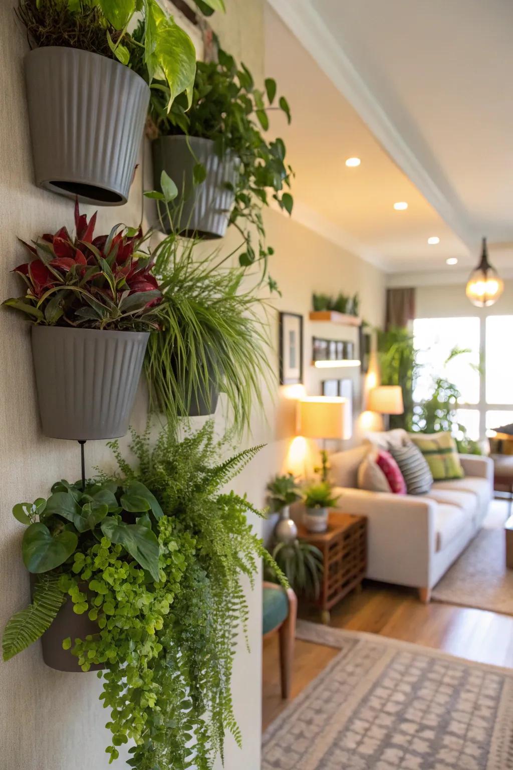 A refreshing vertical garden wall that brings nature indoors