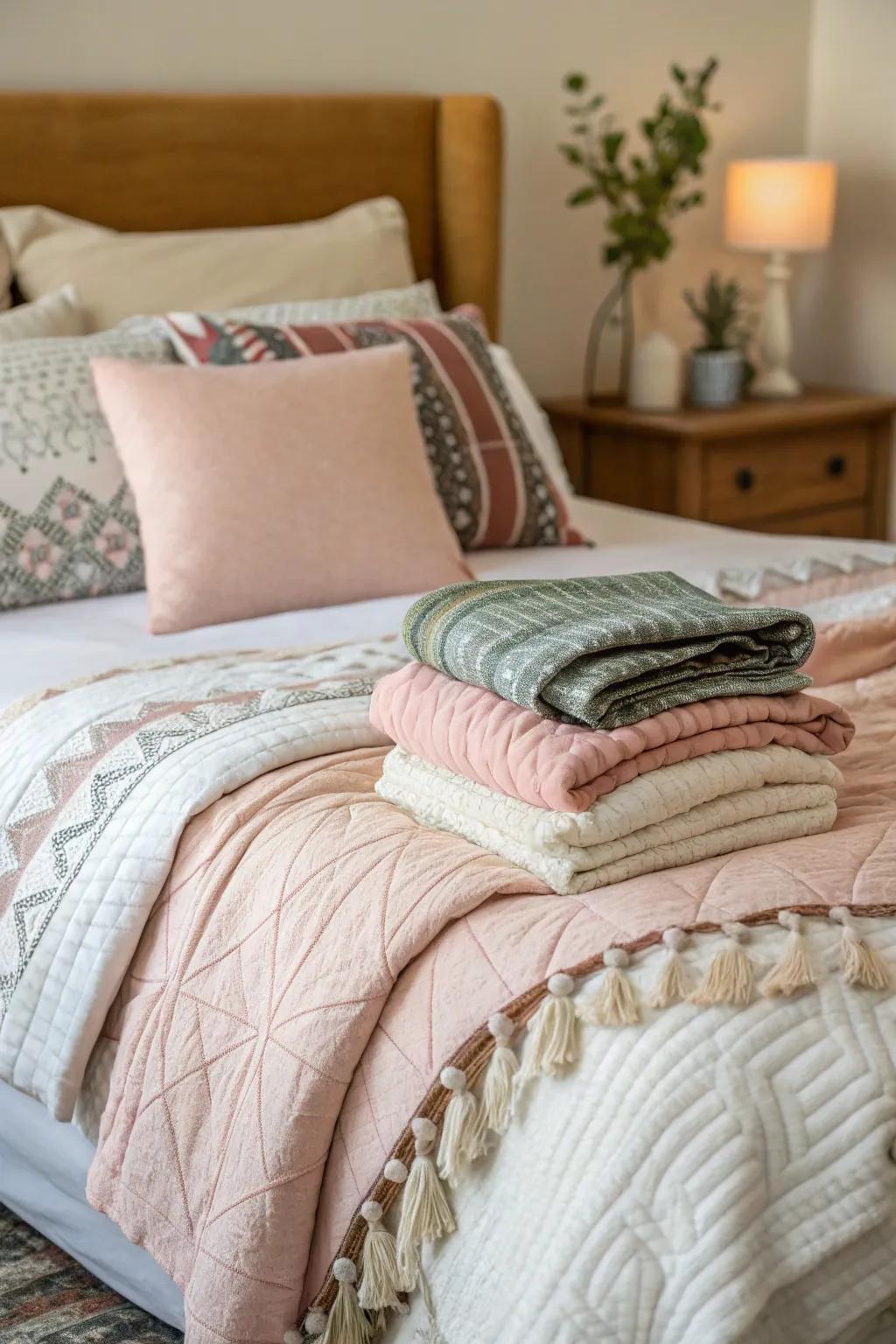 Layered bedding elevates comfort and style