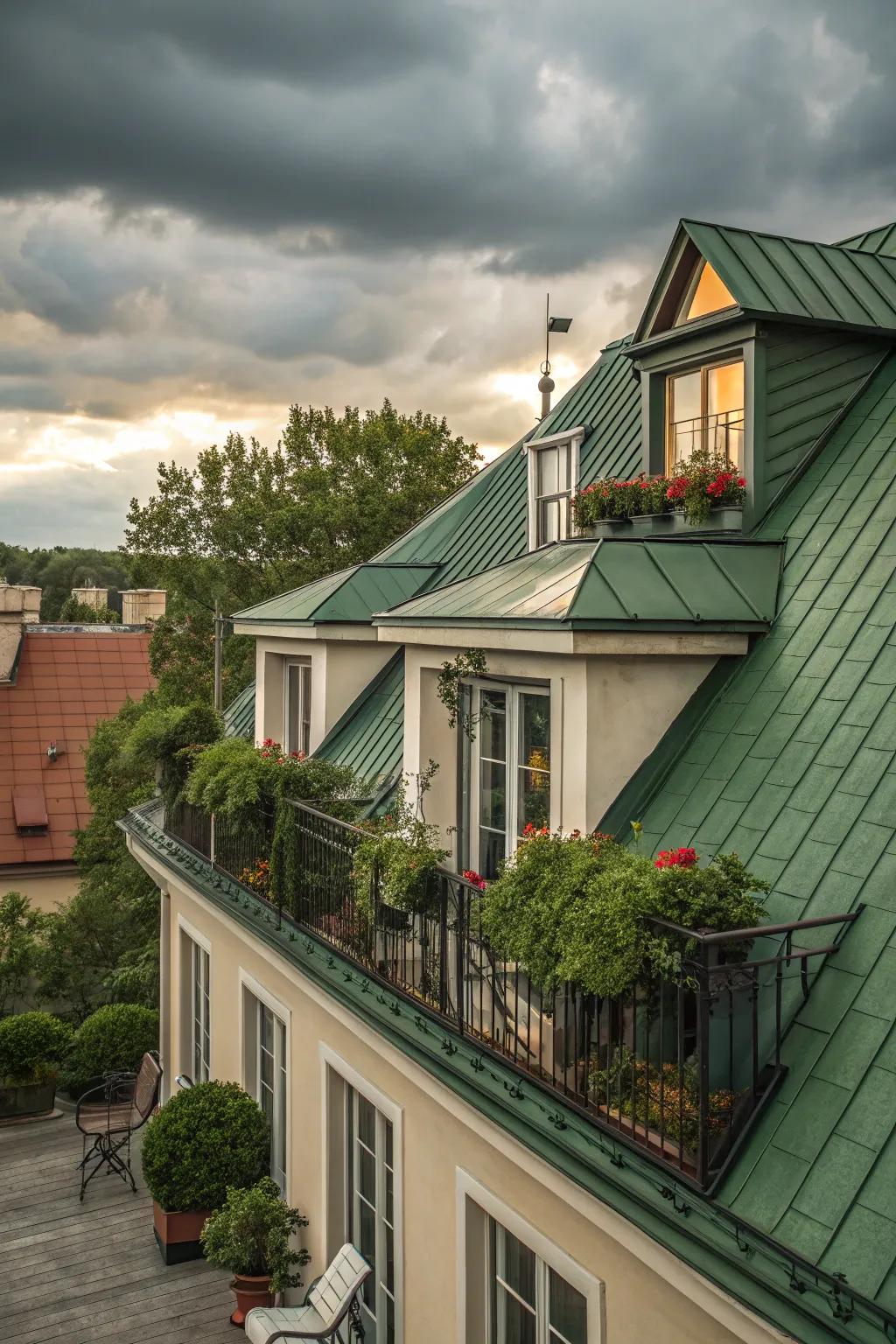 A green roof offers natural insulation and beauty.