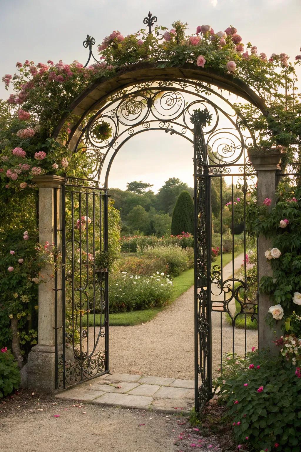 Elegance defined by a stunning arched gate.