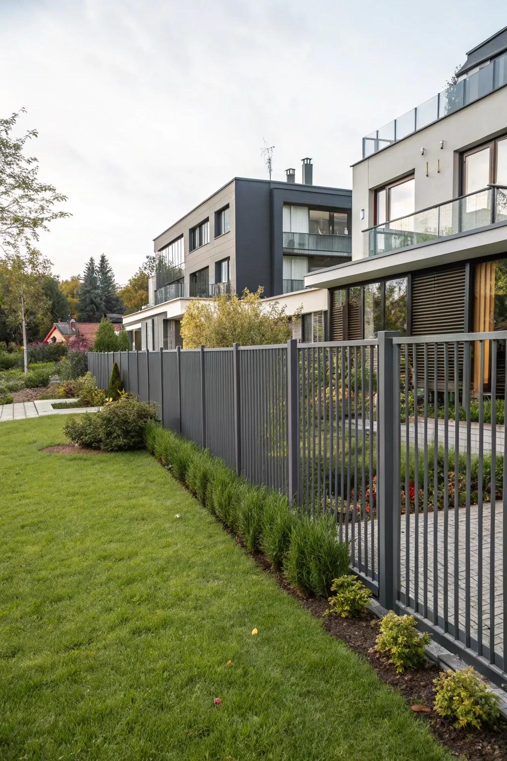 Metal sheet fencing delivers a streamlined and industrial aesthetic to any outdoor area.