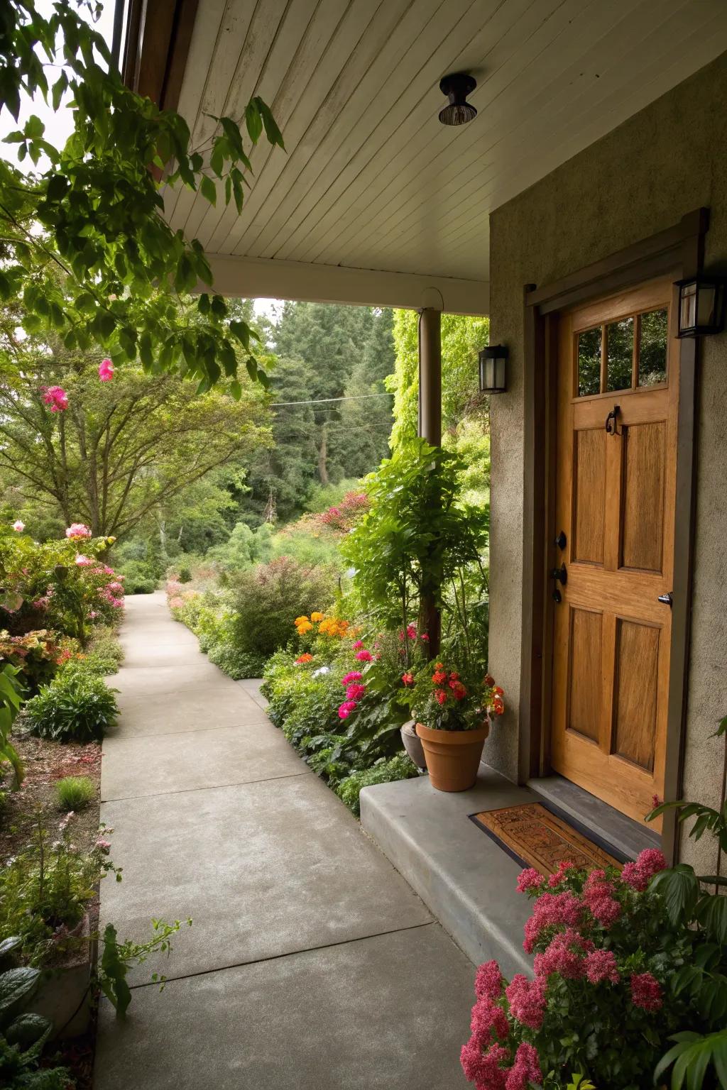 Seamless transition from porch to garden.