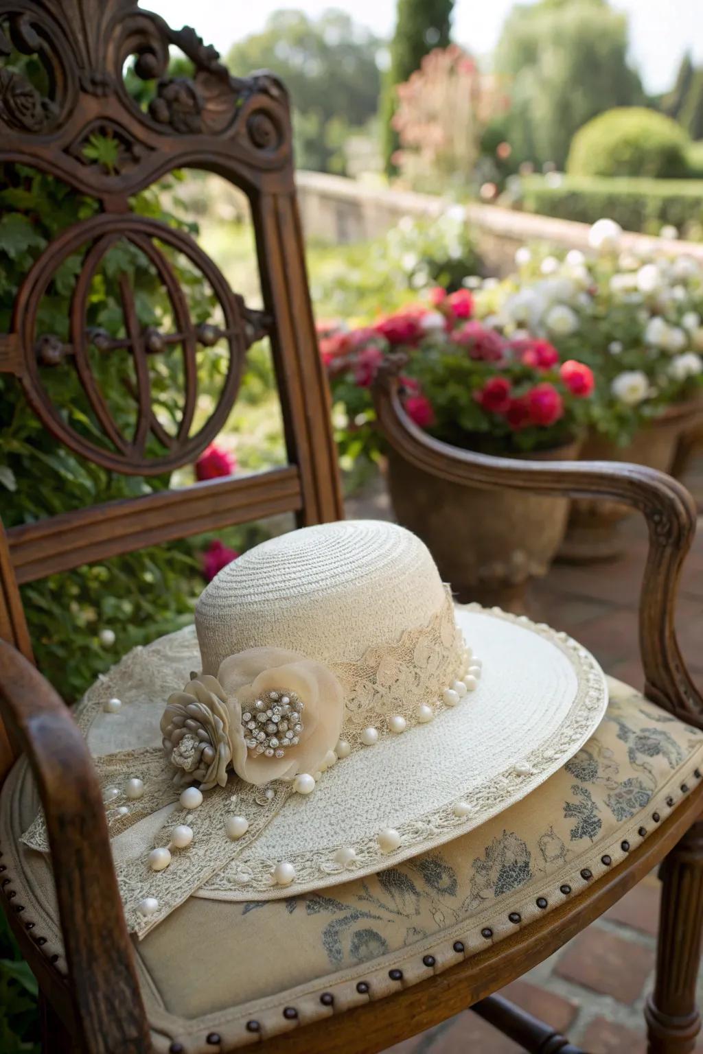 Timeless allure with lace and gems for classic elegance.
