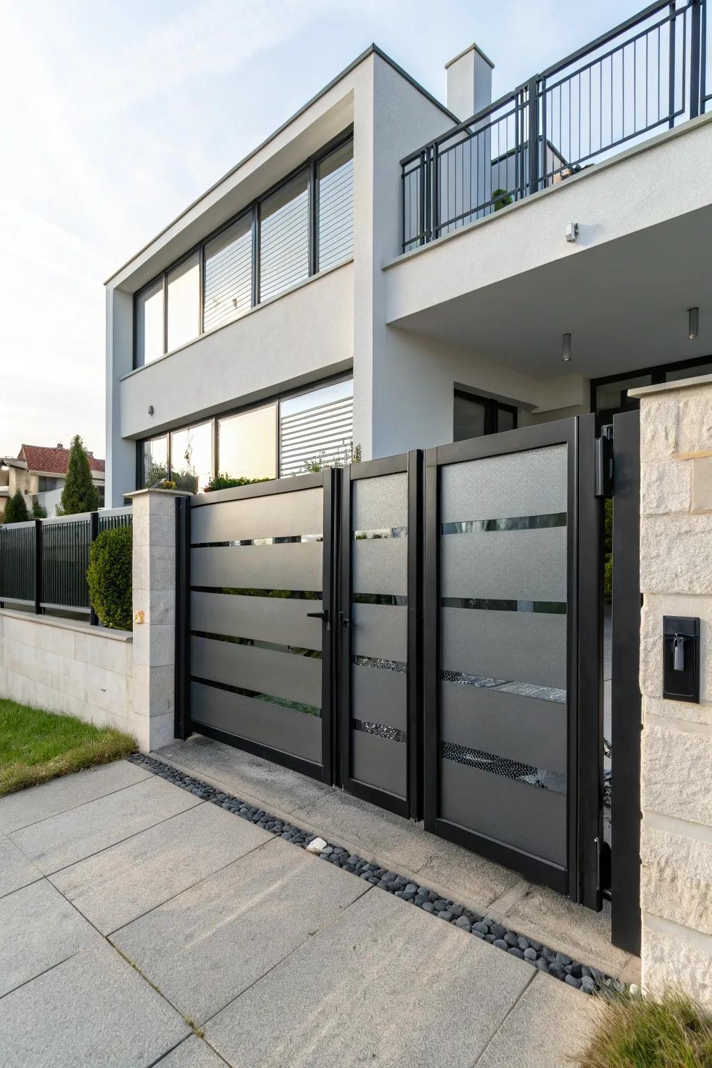 A solid gate ensures privacy without compromising style.