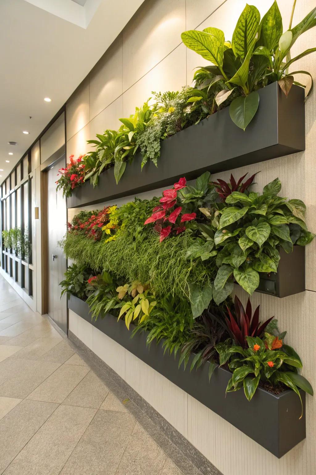 Turn your wall into a living canvas with plants.