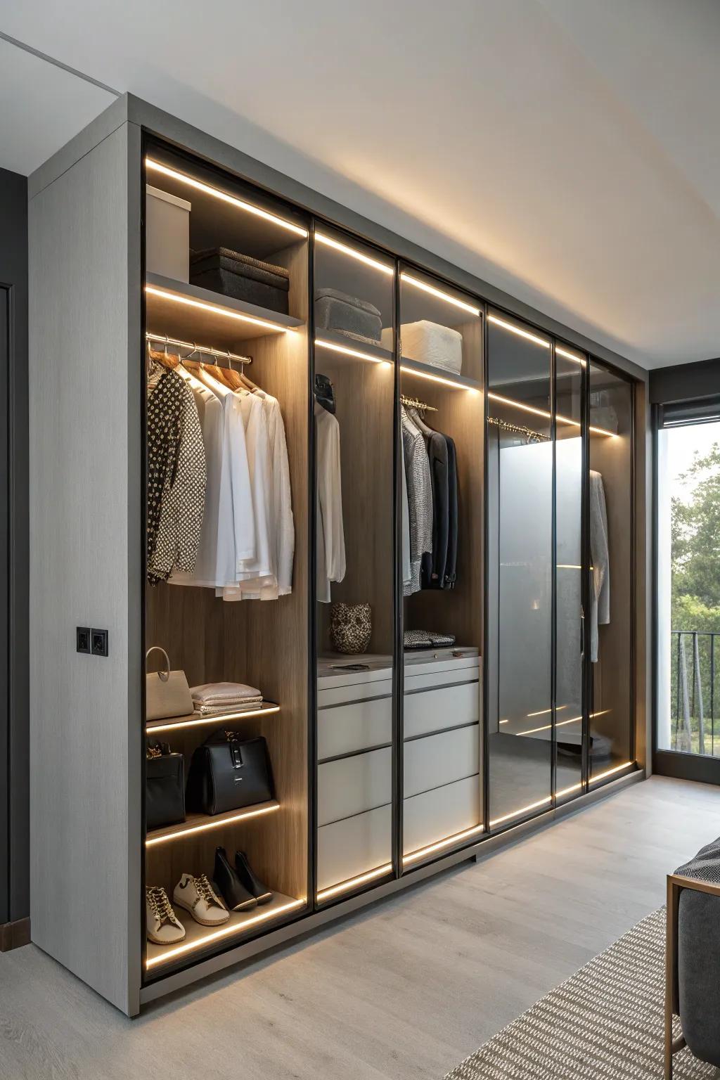 Integrated lighting: a bright idea for wardrobes.