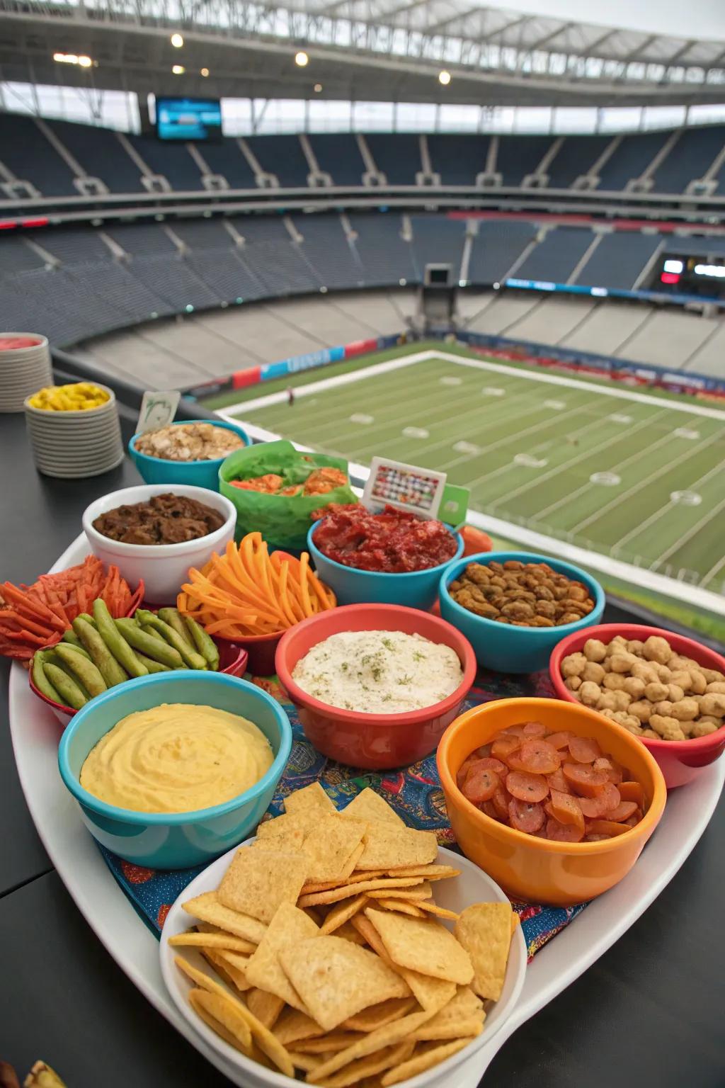 A snack arena centerpiece providing tasty goodies.