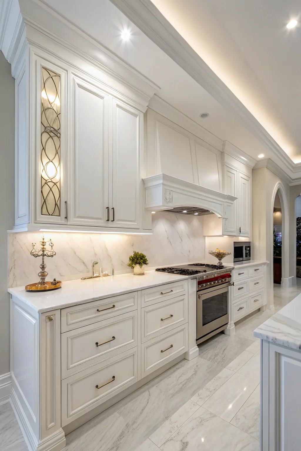 All-white kitchens are timeless and chic.