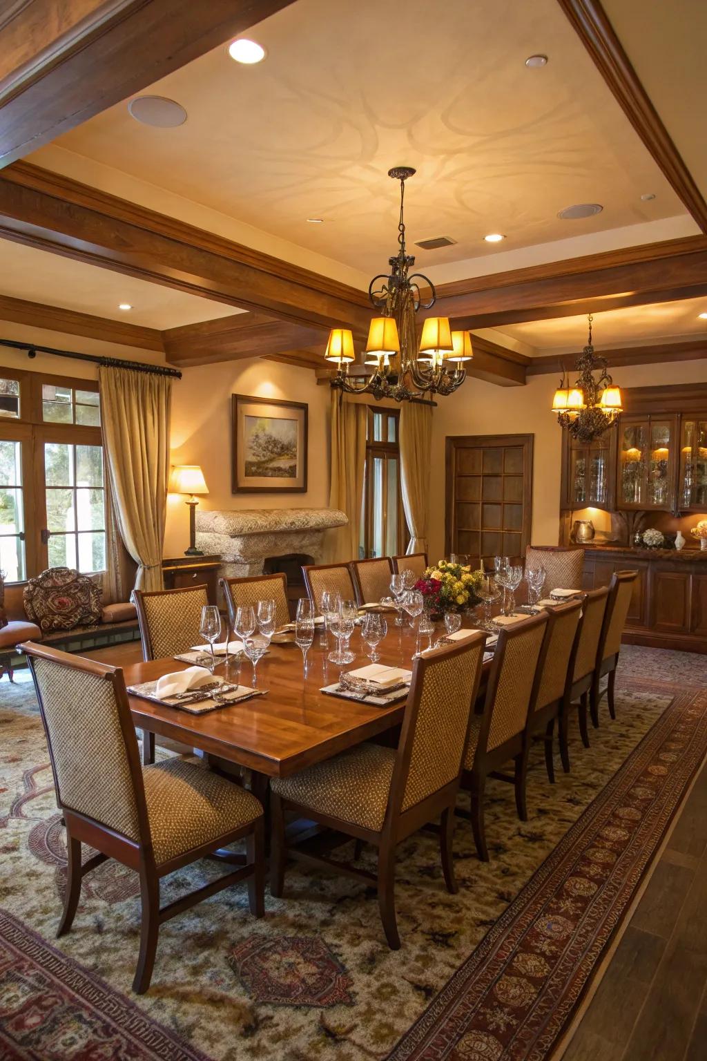 A grand dining table that encourages gatherings and celebrations.