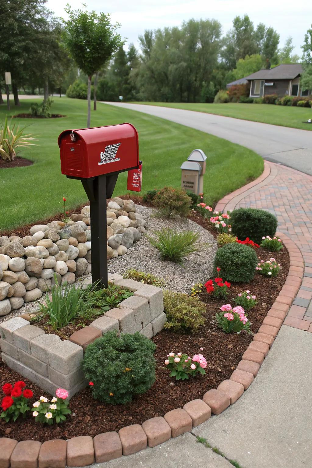 Establish your mailbox garden with chic decorative borders.