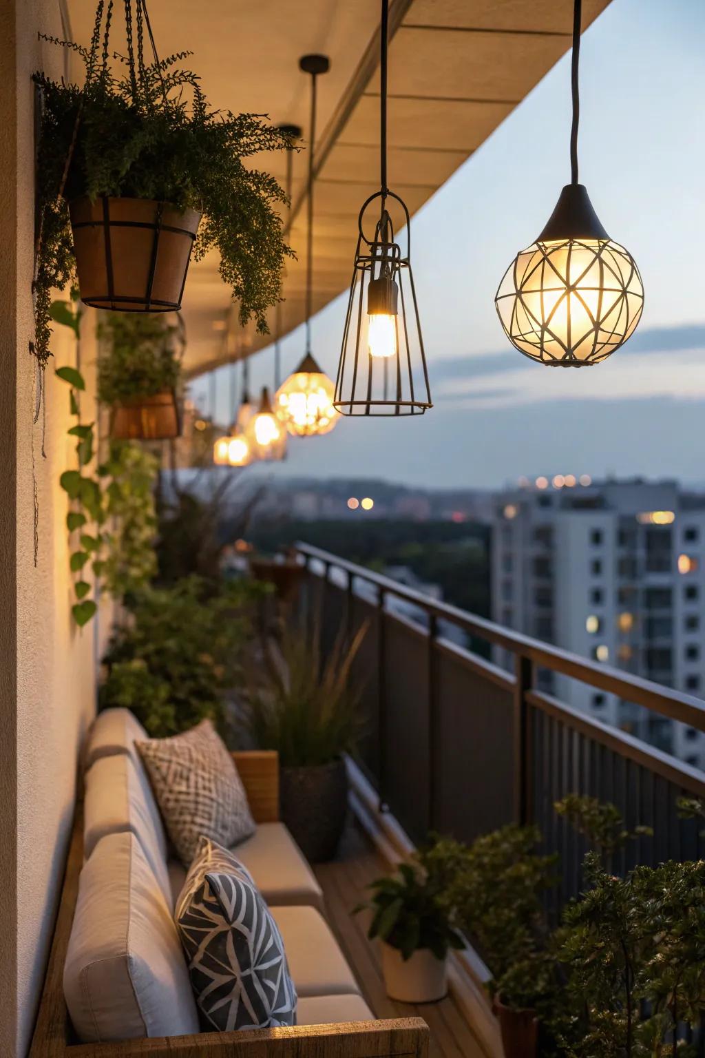 Establish the mood with tasteful lighting selections.