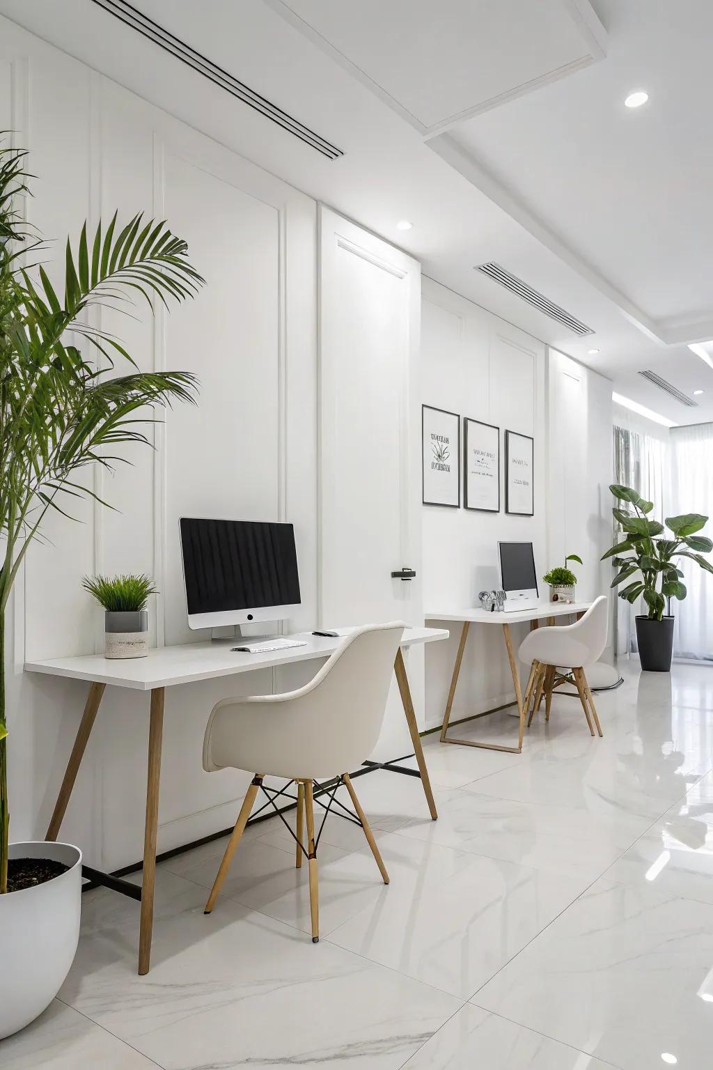 Minimalist design promotes a calm and focused work environment.