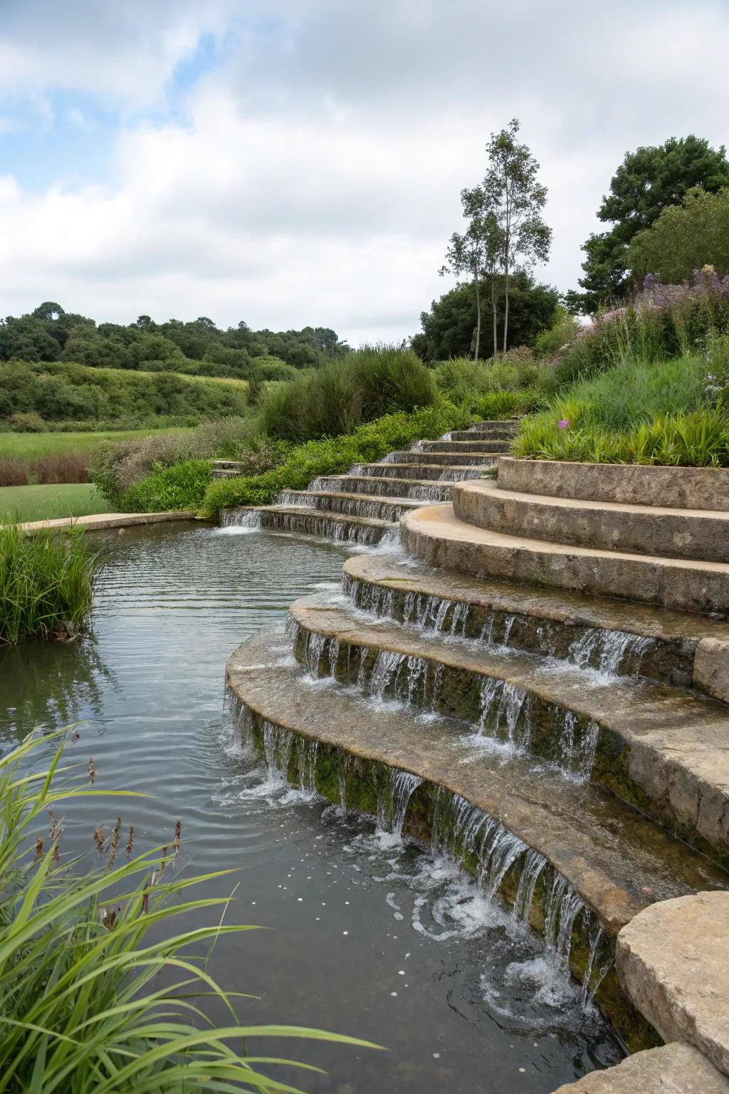Staggered platforms amplify the dimension and captivation of your stream.