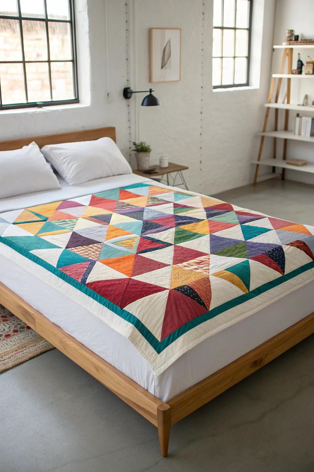 Facing finish offers a seamless and modern edge to your quilt.