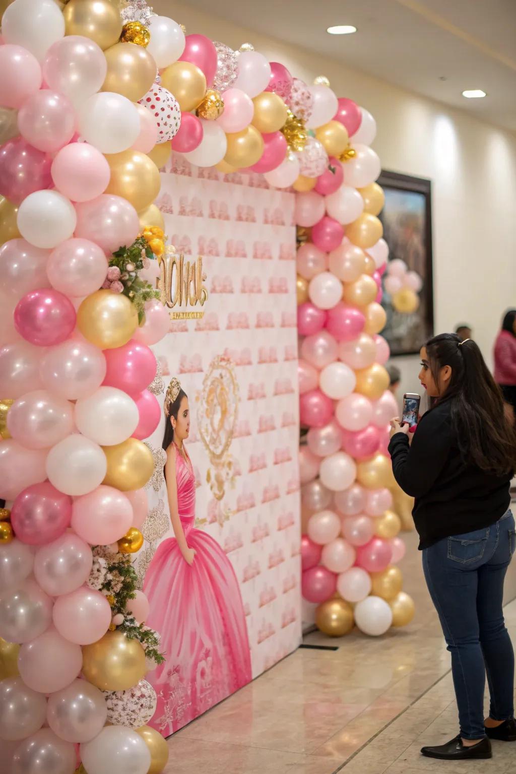 A themed balloon backdrop perfect for capturing special moments.