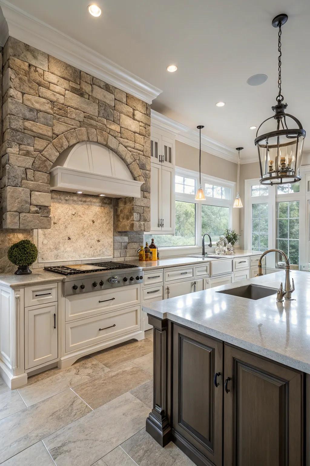 A kitchen backsplash that combines practicality with beauty.