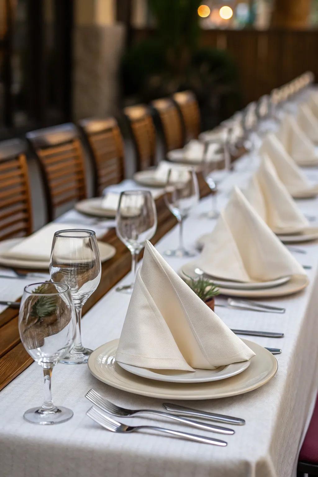 Classic uniformity in a traditional table setting.