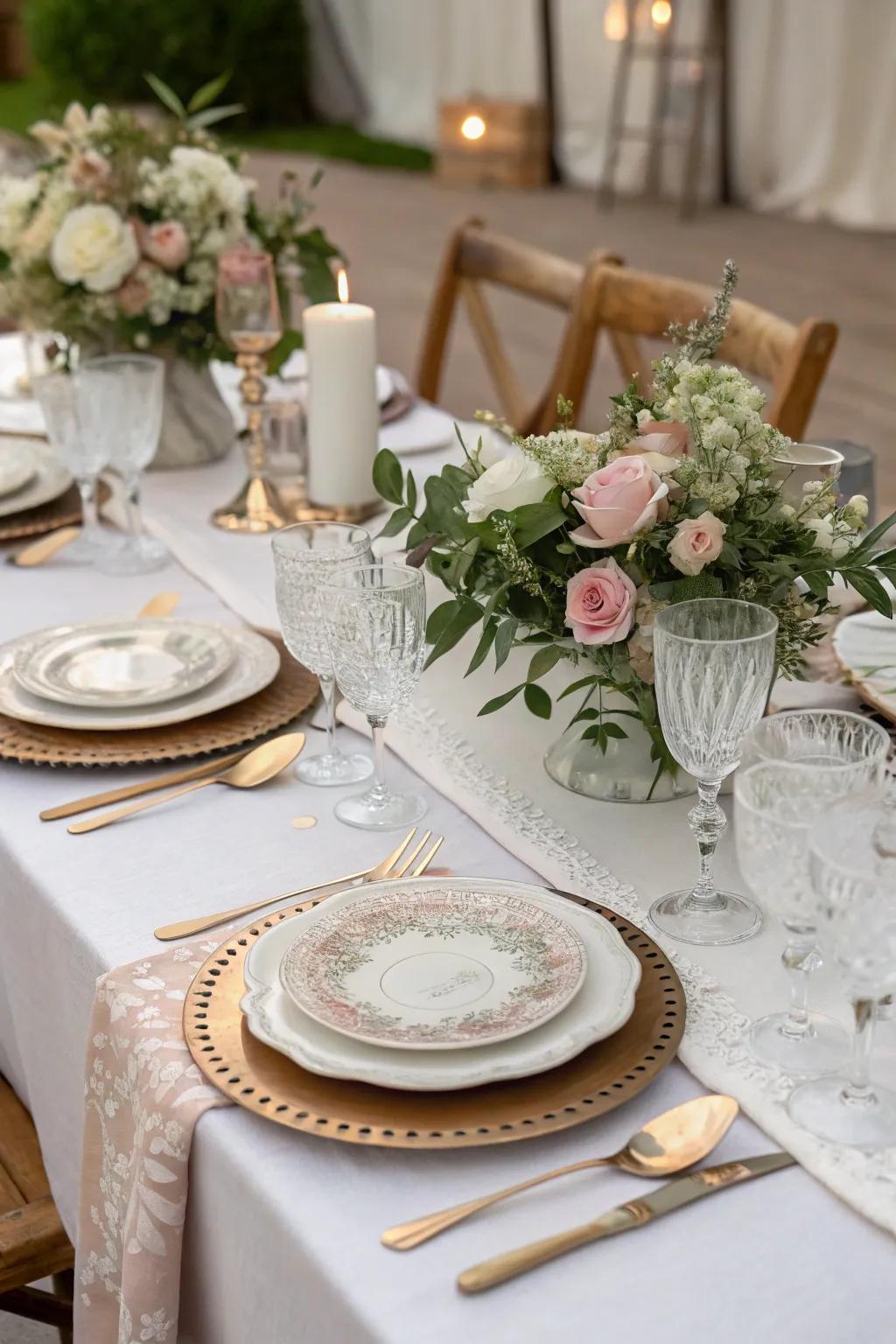 Elegant tableware establishes the ambiance for your celebration.