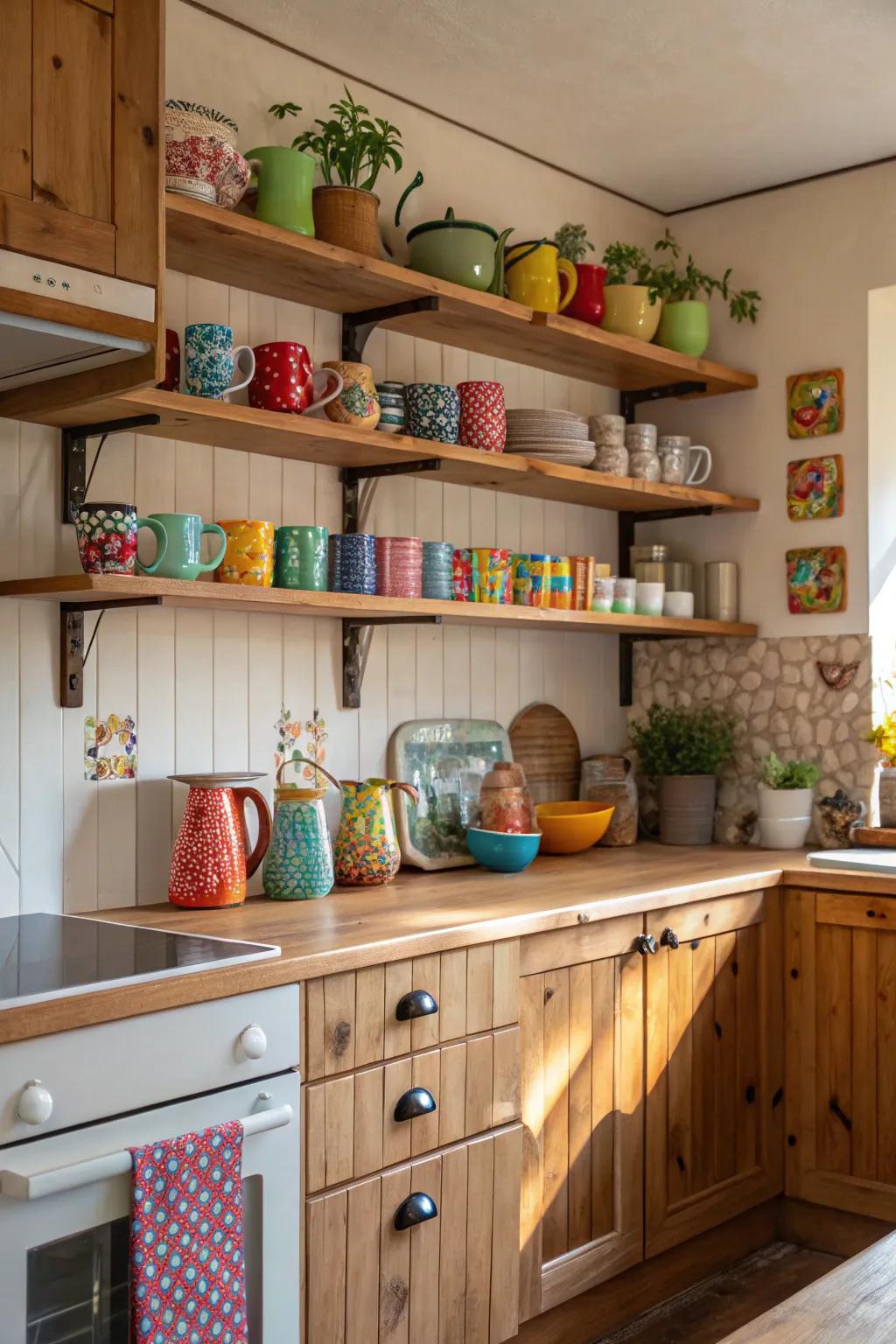 Open shelving showcases your kitchen's personality.