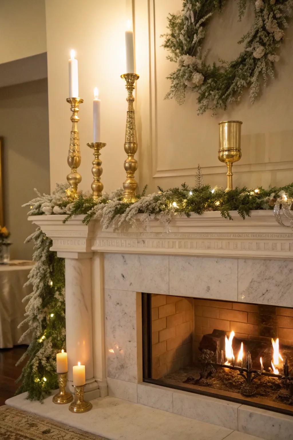 Gold accents add a sophisticated shine to your white Christmas decor.