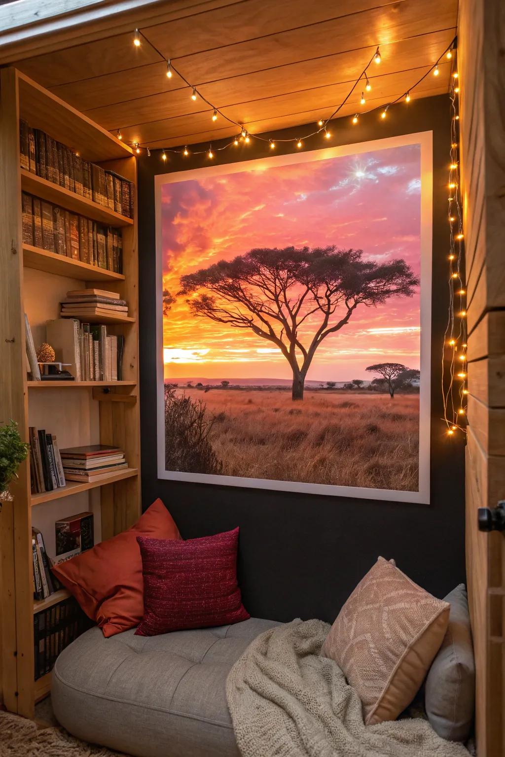 Experience the magic of a savanna sunset.