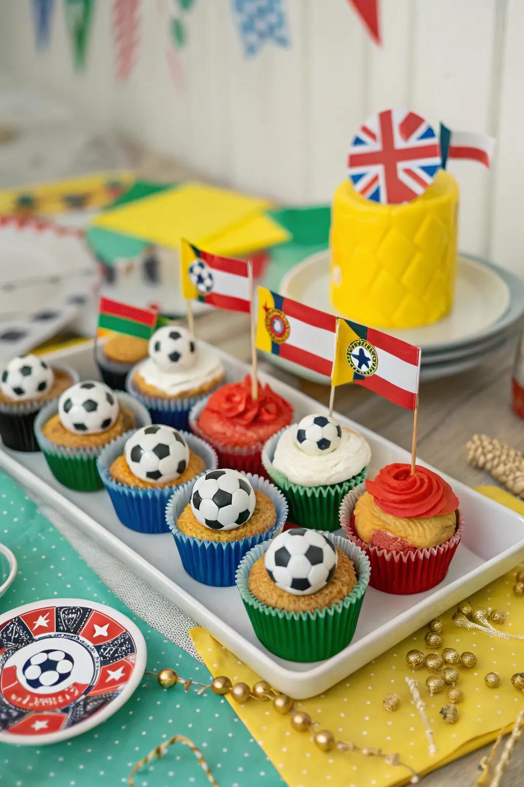 Cupcakes that showcase team pride and add a sweet touch to the celebration.