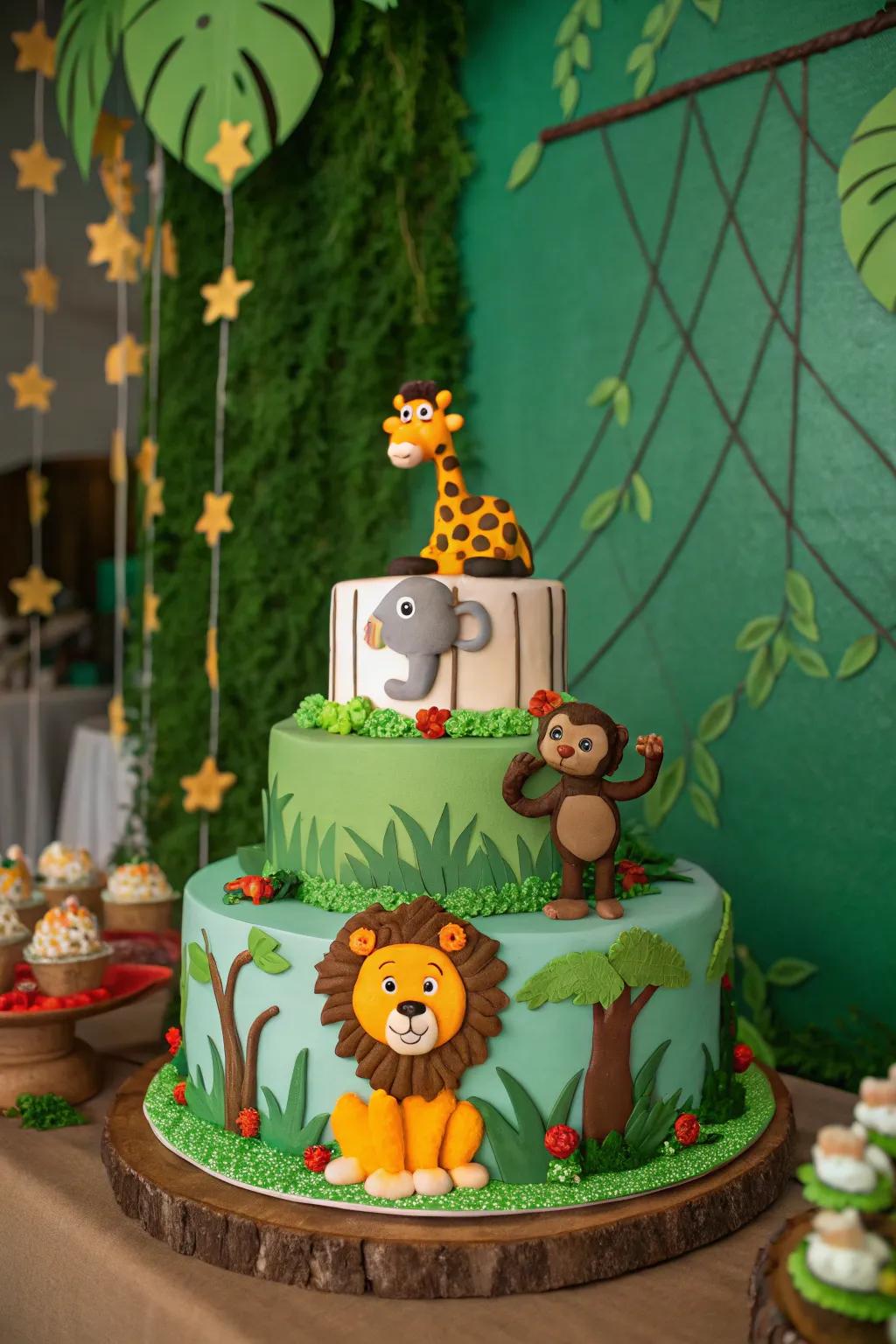 A beautifully themed cake makes a delightful centerpiece for your child's first birthday.