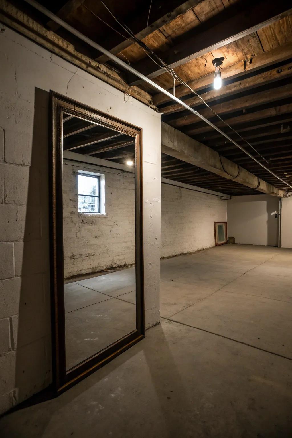 Mirrors can make your basement feel larger and brighter.