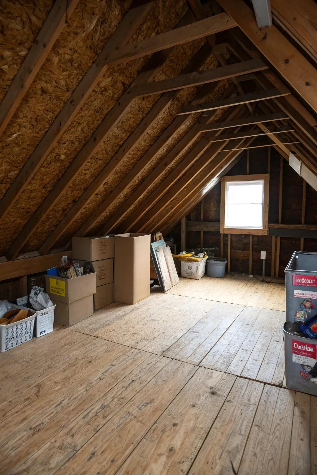 Simple flooring solutions add usable space to your attic.