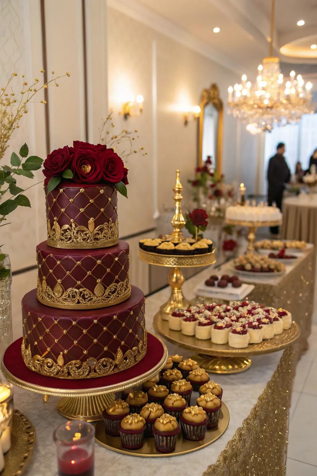 An opulent dessert exhibit that appears as wonderful as it tastes, all in wine and glimmer.