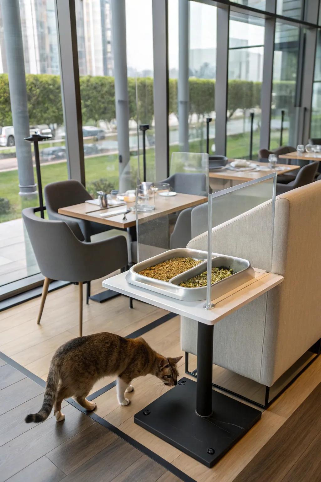 Maintain a tidy feeding zone with an elegant splatter guard.