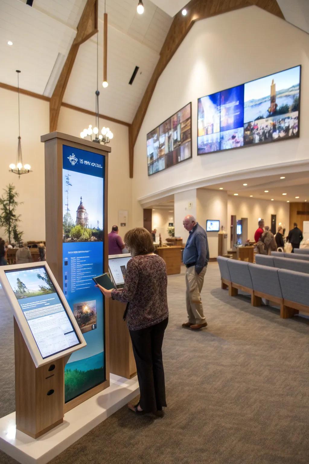 Digital displays keep visitors informed and engaged.