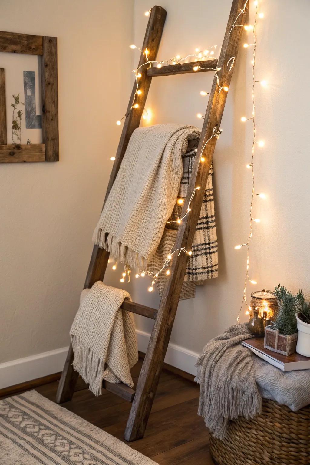 Add charm and utility with a decorative ladder in your corner.