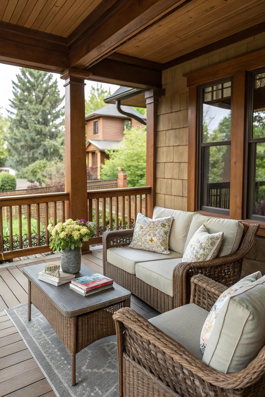 A cozy seating area perfect for morning coffee and chats.