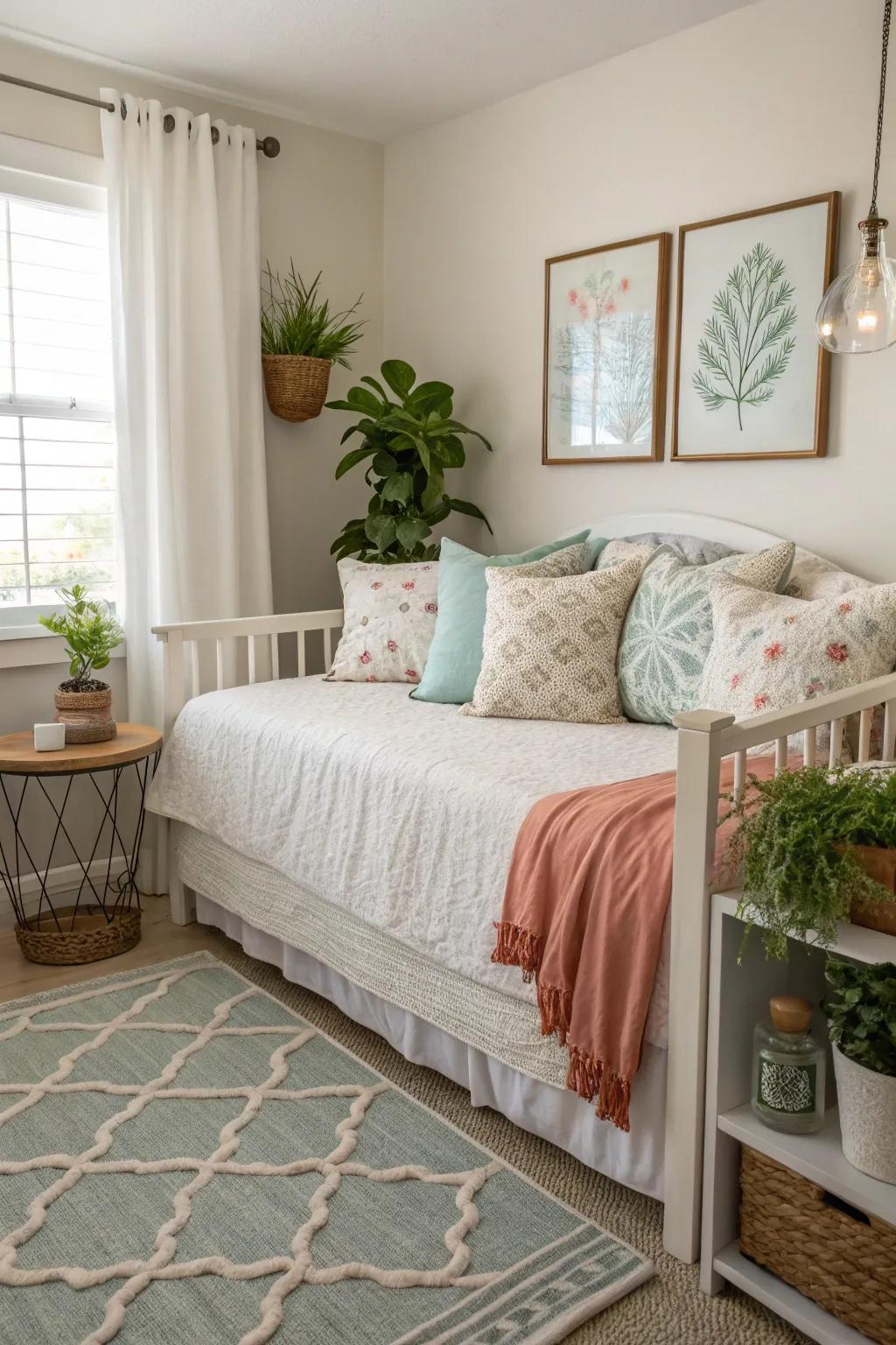 A guest room featuring a daybed for a cozy and flexible sleeping arrangement.