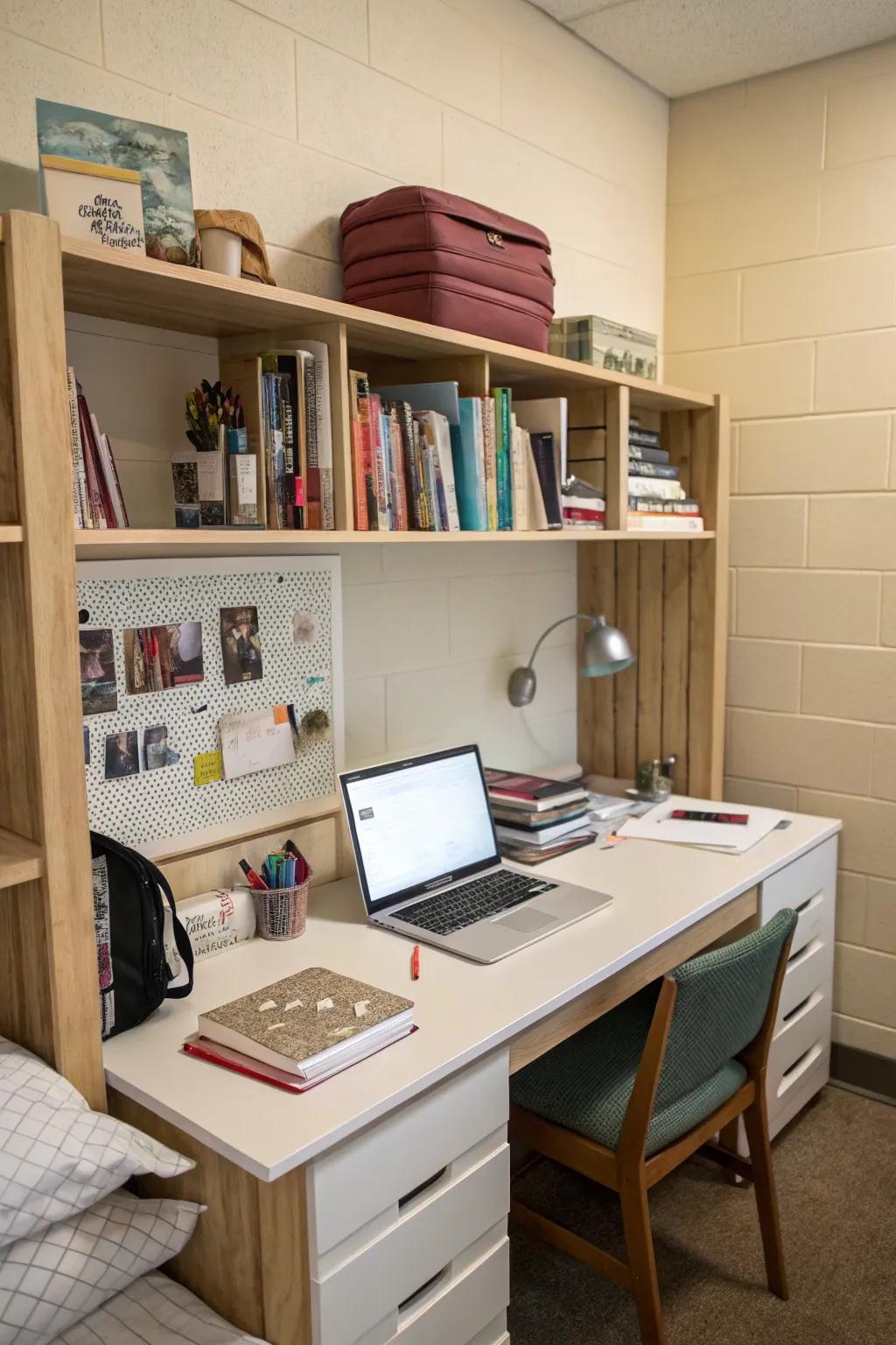 A well-organized study area enhances focus and productivity.