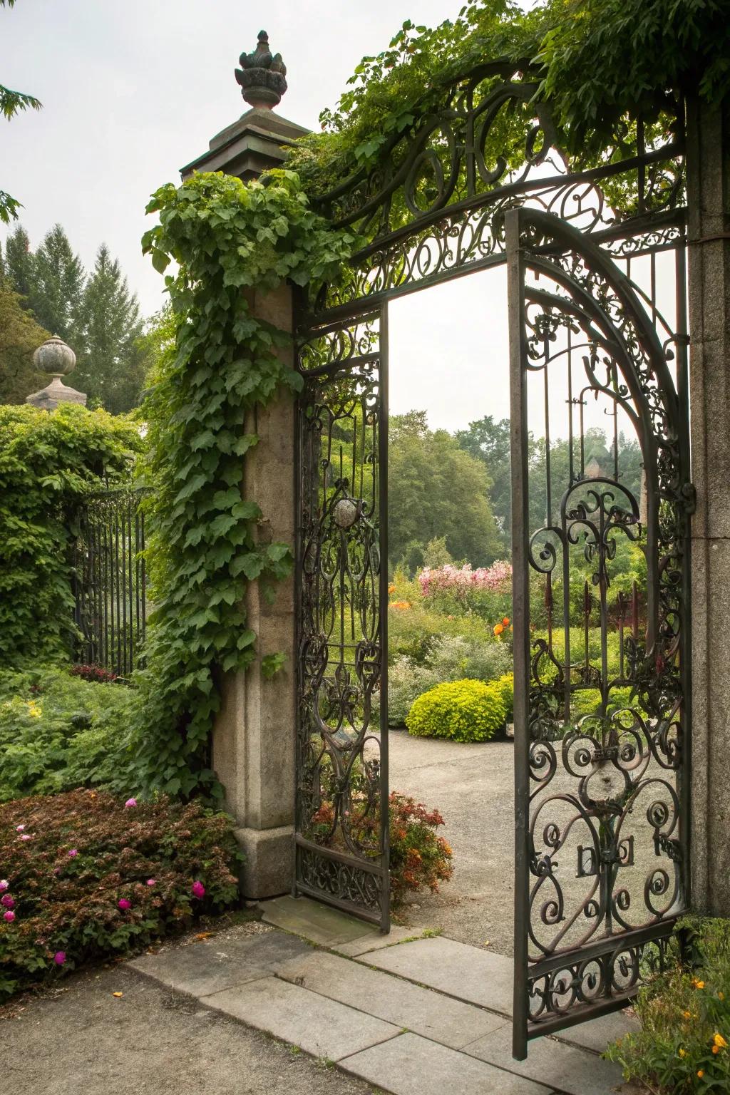 A gate that blends durability with decorative art.