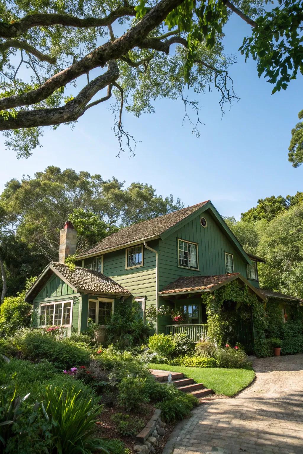 Natural green shades blend with the landscape.