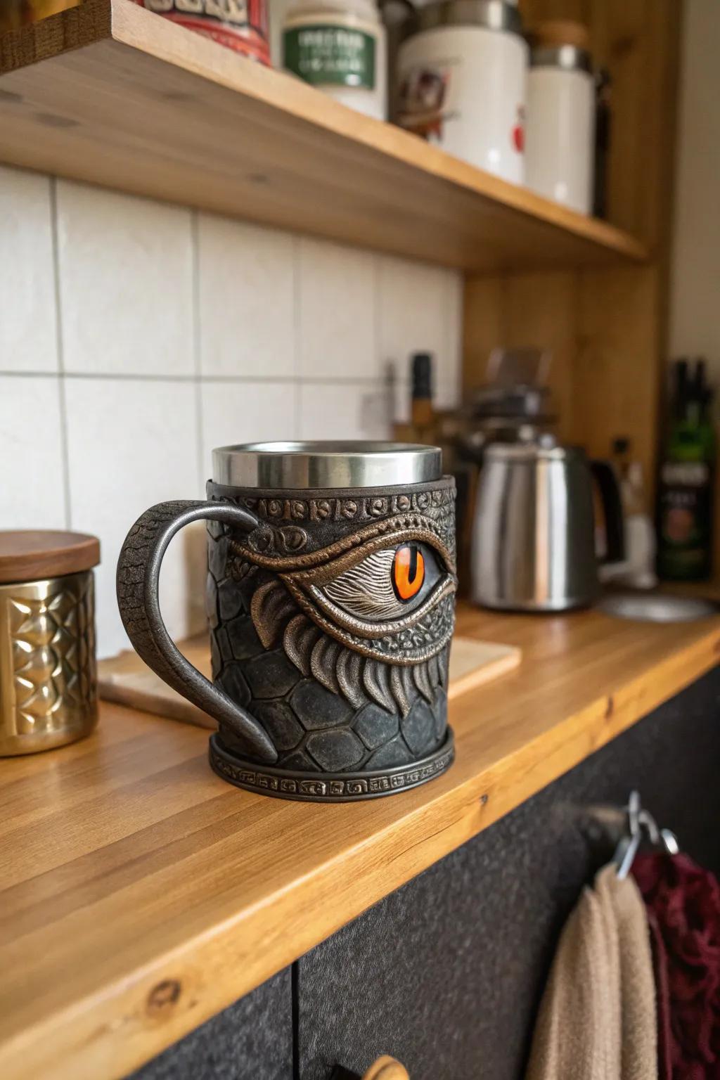 A fantasy-inspired face mug that turns your morning coffee into an adventure.