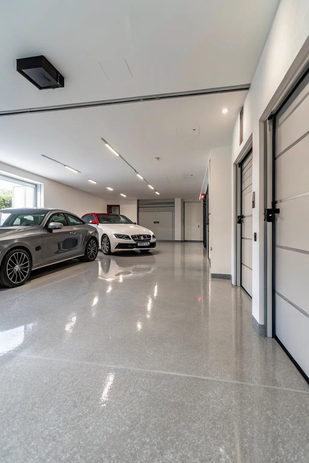 Stylish flooring brings a hint of class to any garage.