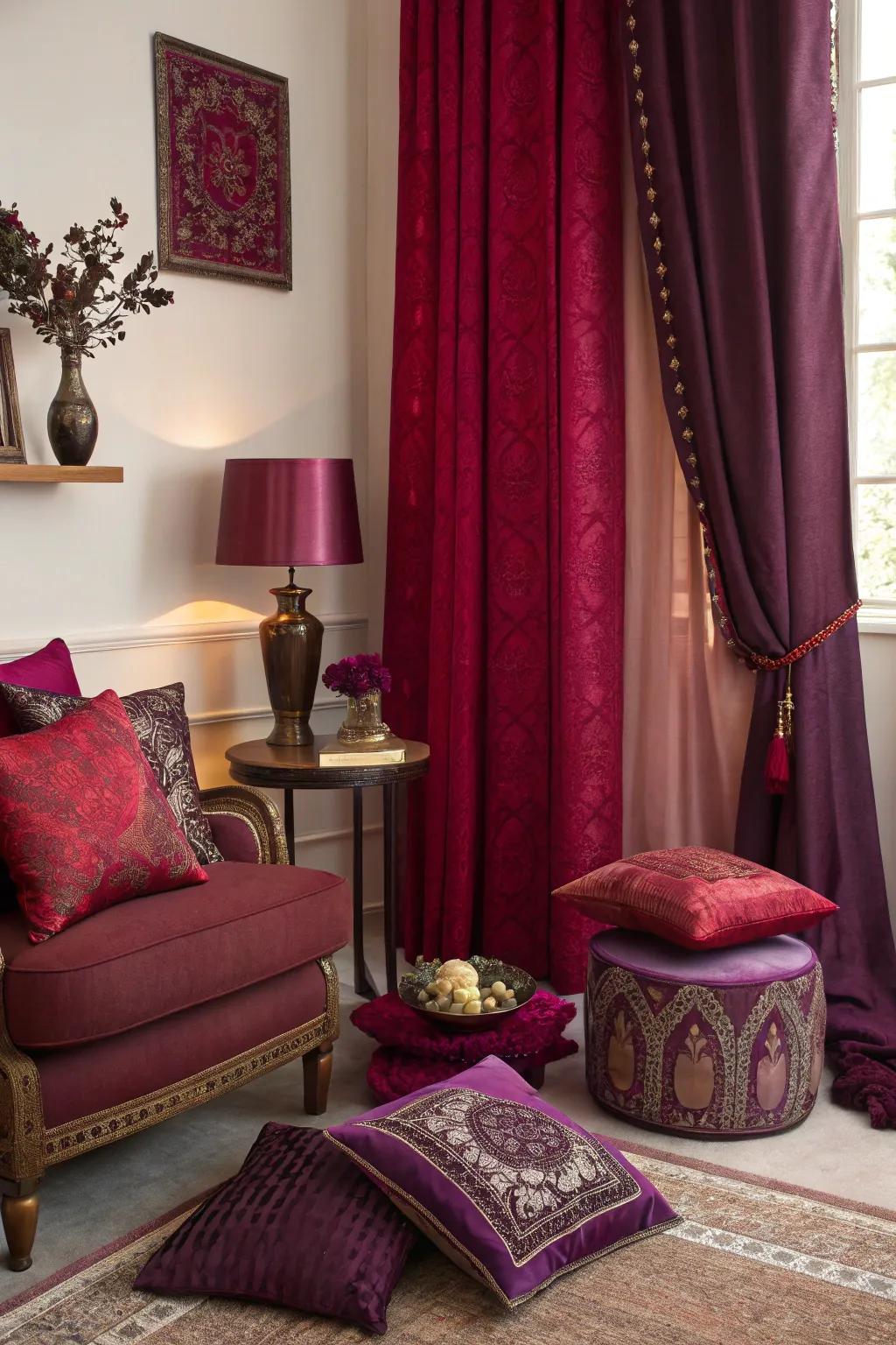 Vivid hues infuse dynamism and drama into the space.