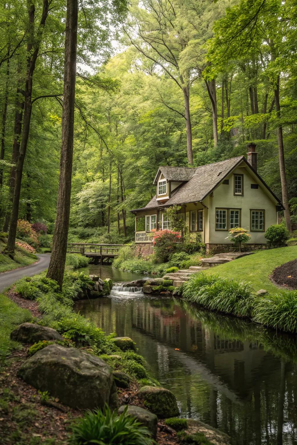 A peaceful retreat by the edge of the water.