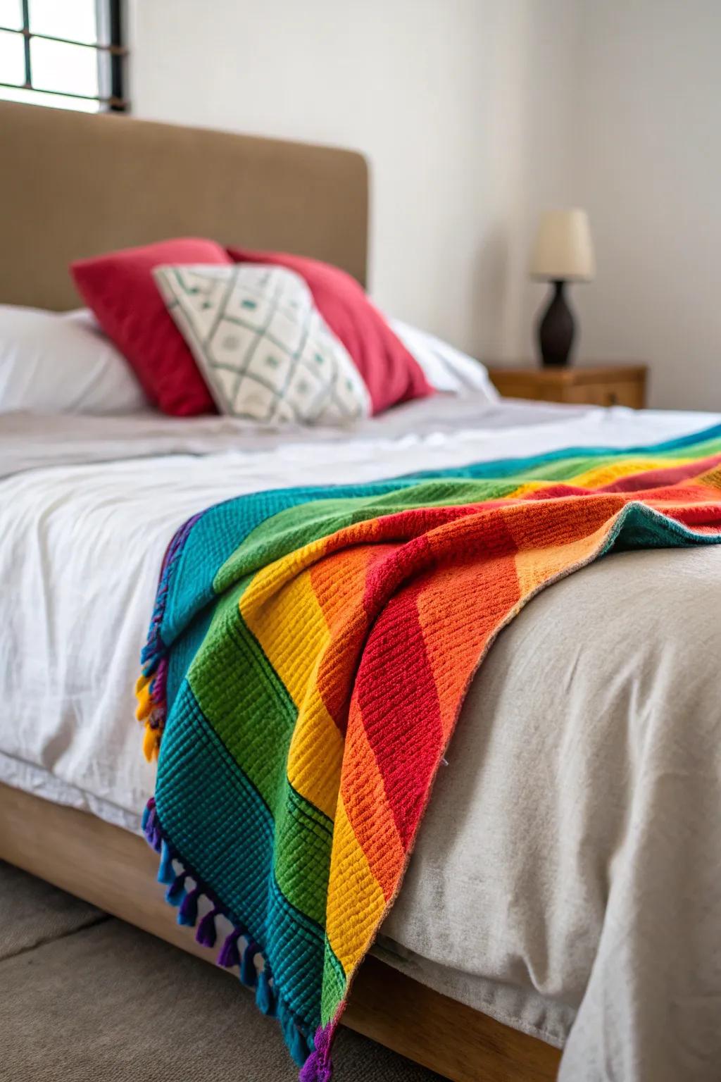 A throw blanket adds warmth and style effortlessly.