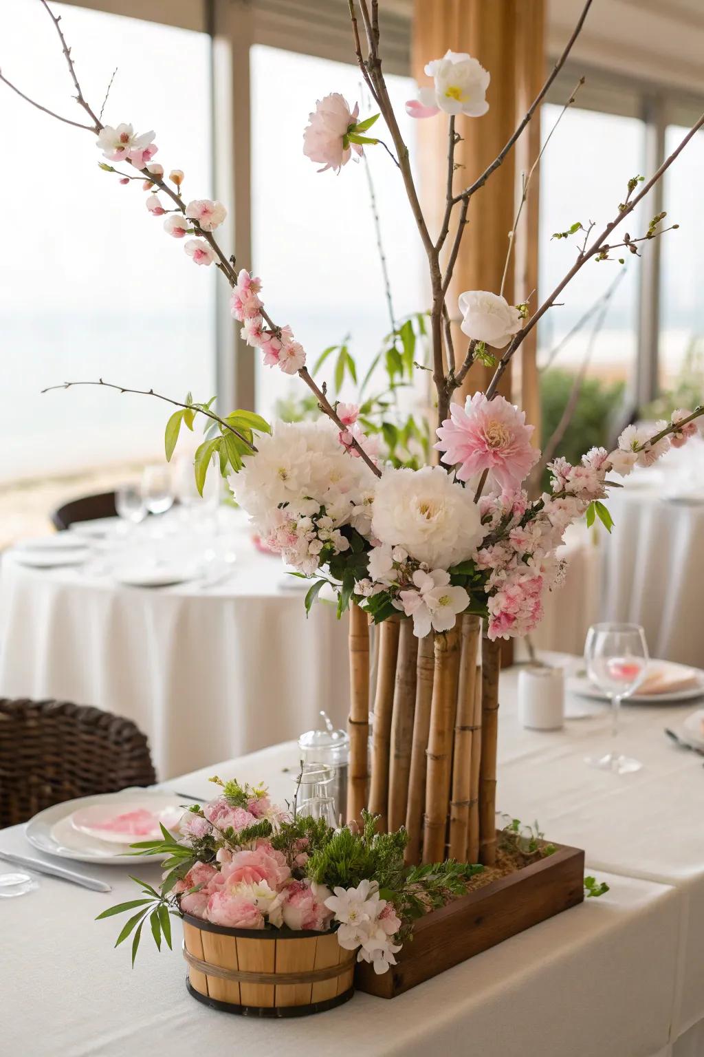 Ikebana arrangements add sophistication.