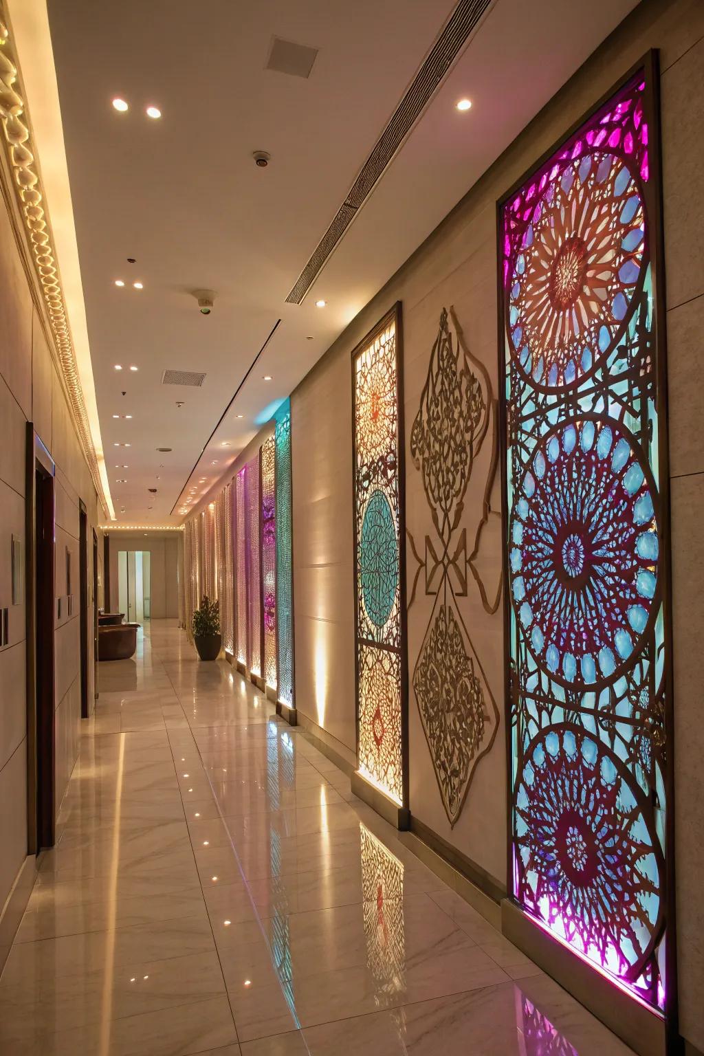 Transform your walls into art showcases with LED highlights.