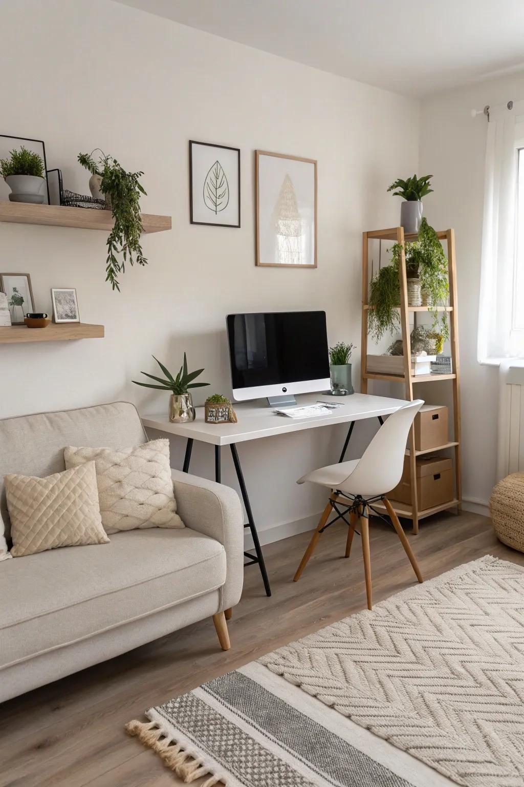 A minimalist strategy keeps the space tidy and calm.